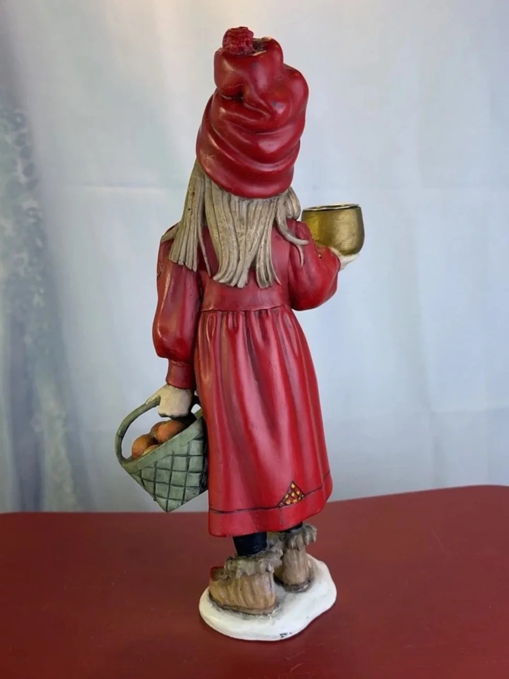 Vintage Candy Designs Norway Girl Apple Basket 10.25” Carl Larsson Candle Holder